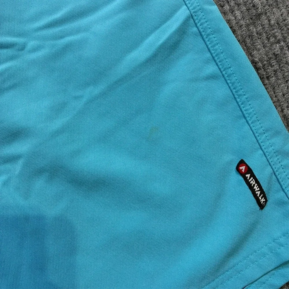 Airwalk Mens Board Shorts Size Medium Blue Tropical Panel Pull On Drawstring